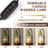 Small Candle Warmer Lamp with Timer, Adjustable Green Lamp Warmer for Jar Candles, Unique Women Gifts for Birthday, Dimmable Candle Heater, Mothers Day Gifts, Cute Wax Warming Light with Wood Base