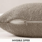 MIULEE Textured Boucle Lumbar Pillow Cover for Bed 12x20 Light Brown