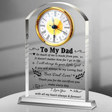 Landical to My Dad Clock Gifts from Daughter Son Acrylic Clock Gift for Father's Day Birthday Present for Dad Father Sign Plaque Meaningful Keepsake Present for Men Idea Home Desk Table Room Decor
