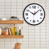 Wall Clock Silent Non-Ticking Modern Clocks Battery Operated 8 Inch Small Analog Clock Decorative for Living Room Bedroom Kitchen Office Decor (Black)