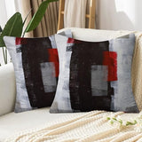 Throw Pillow Covers for Couch, 18x18 Inch, Set of 2, Grey Red
