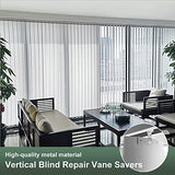 Vertical Blind Repair Vane Savers, Metal Vertical Blind Repair Tabs for Vertical Blinds Replacement Slats, White (12)