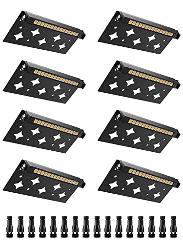 5W Retaining Wall Lights,7 inch LED Hardscape Lighting Low Voltage Landscape Paver Lights 12V 24V Step Lights Outdoor IP66 Waterproof 3000K Soft White Stair Deck Lighting (8 Pack+Connectors)