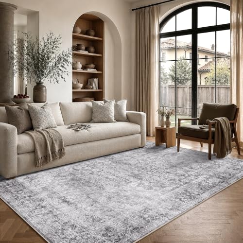 HelloTree 5x7 Vintage Washable Non-Slip Living Room Area Rug