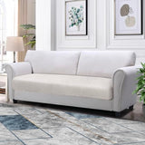 Loveseat Cushion Cover Leather-Look 1PC Stretch Love Seat Slipcover for Living Room Individual Couch Seat Protector, Pet-Friendly, Non-Slip, Easy Fit - Beige