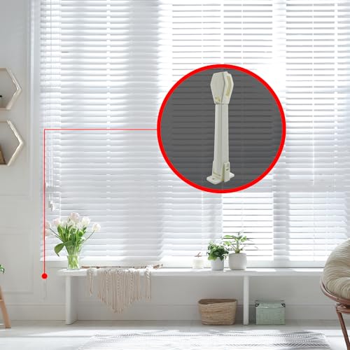 Amazing Drapery Hardware Spring Loaded Cord Tensioner for Cord Loops - Ivory, Wall or Floor Mount - 1 Pack