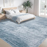 Area Rugs 9x12 Living Room: Washable Rug Modern Abstract Large Rugs Soft Non Slip Neutral Rug Stain Resistant Indoor Carpet for Bedroom Kitchen Dining Room Table Nursery Home Office Rugs(Blue,9'x12')
