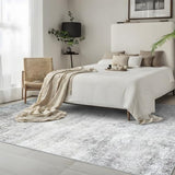 3x5 Area Rug for Entryway: Washable Non-Slip Rugs for Kitchen Grey