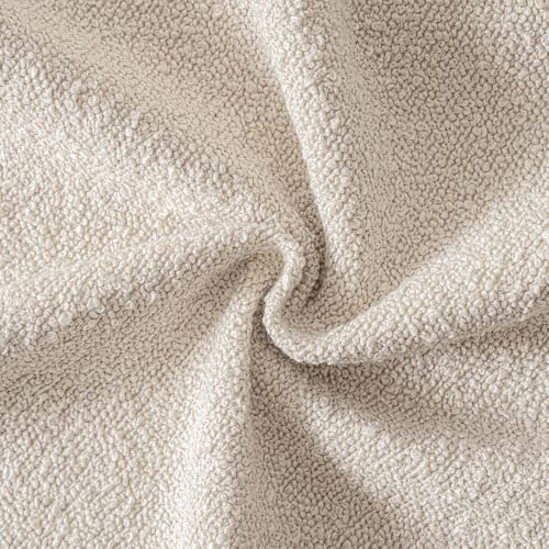 MIULEE 20x20 Inch Decorative Pillow Covers for Couch Bed Set of 2 Textured Boucle Neutral Throw Pillow Covers Natural Beige Ivory Accent Solid Pillowcases Sofa Living Room Home Decor