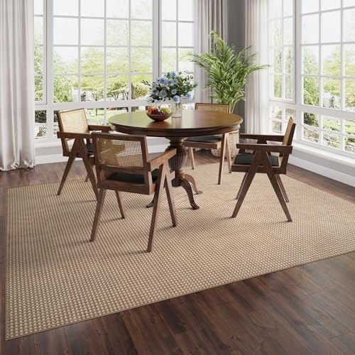Washable Area Rugs 6x9 ft Non Slip Area Rug for Living Room Brown