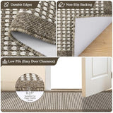Runner Rug for Hallways 2.6'x12' Heavy-Duty Durable Entryway Floor Mat with Non Slip Rubber Backing High Traffic Carpet Machine Washable Accent Farmhouse Rugs for Kitchen, Living Room(Brown)