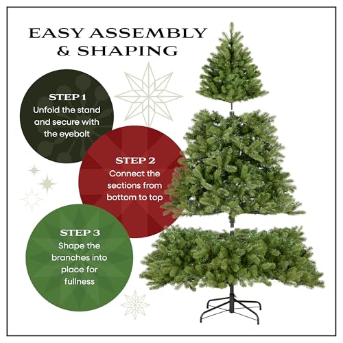 National Tree Company 9 ft Unlit Kingswood Fir Slim Artificial Christmas Tree, 1,443 Tips, Includes Stand, Green