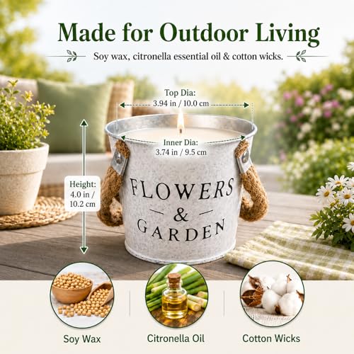Citronella Candles Outdoor, 50oz Citronella Candle for Patio, Garden, Yard, Balcony Backyard & Camping,Total 300Hours Burning Large Summer Outdoor Candles 4 Pack