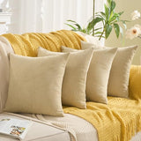 GAWAMAY Khaki Chenille Throw Pillow Covers 18x18 Set of 4 for Couch