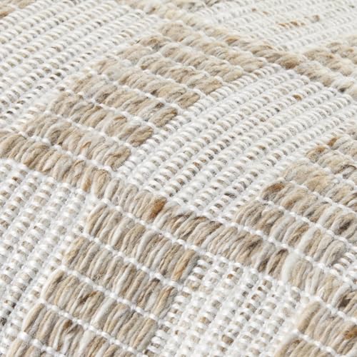 Livabliss x Galey Alix Katalina Indoor/Outdoor Accent Pillow Cover with Poly Insert, 20" L x 20" W, Beige/Checkered