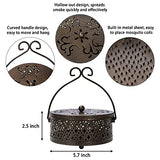 MyLifeUNIT Mosquito Coil Holder, Retro Portable Mosquito Incense Burner for Home and Camping (Bronze)