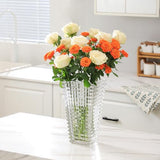 MCMCNCUIU Crystal Glass Vase, Large Crystal Vases for Flowers, Large Flower Vase, Clear Modern Vases for Living Room, Bedroom, Kitchen, Dining Table, Mantle, Wedding, 11 Inches