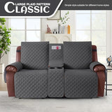 KinCam 100% Waterproof Recliner Loveseat Cover with Console X1, Recliner Couch Covers X1, Recliner Chair Covers X1(Charcoal Gray)