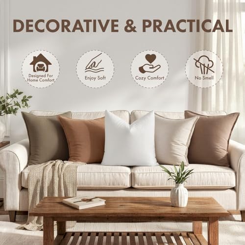 MIULEE 22x22 Inch Synthetic Down Alternative Pillow Insert