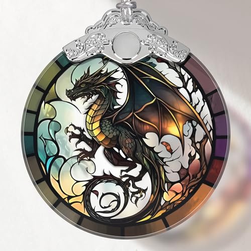 Dragon Stained Glass Ornament, Christmas Ornaments, Xmas Tree Decorations, Ornaments for Christmas Tree, Holiday Presents, Gift Exchange Ideas