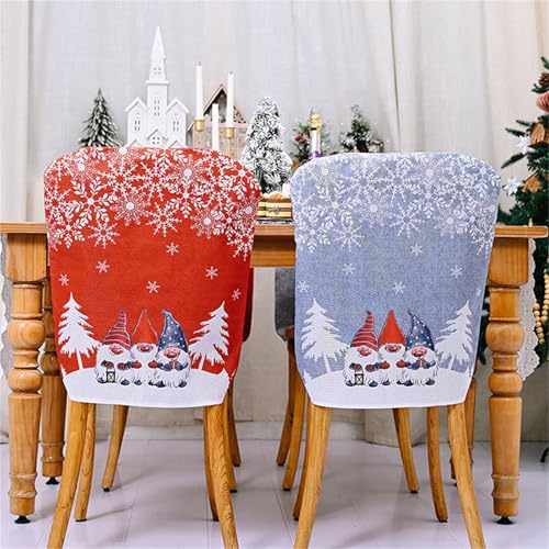1/4Pcs Christmas Chair Back Covers Set Christmas Dining Chair Covers for Hotel Home Kitchen Christmas Party Decoration