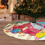Mele Kalikimaka Hawaii Christmas in July Beach Santa Claus 36 Inch Christmas Tree Skirt Carpet Mat Funny Party Soft Cover Mat Decor Supplies for Xmas Halloween Decorations Occasion Farmhouse