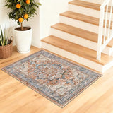 Entryway Rug 2x3 Washable Vintage Soft Floor Mat Non Slip Indoor Entrance Small Rugs Low Pile Area Rug Throw Rugs