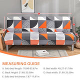 Armless Futon Sofa Bed Cover,Stretch Sofa Couch Slipcovers Without Armrests,Printed Furniture Protector Cover,9 Colors