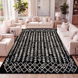 JONATHAN Y Ziri Moroccan Geometric Black/Cream Indoor Area Rug, 3x5, Bohemian, Scandinavian, Easy-Cleaning for Living Room, Bedroom, Kitchen, Pet Friendly, Non-Shedding (MOH210C-3)