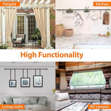 5/8 Inch Black Curtain Rod for Window 16 to 52 Inch, Small Window Curtain Rod With Brackets for Cafe, Windows, Kitchen, Bedroom, Living Room, Sliding Glass Door, Drilling Installation
