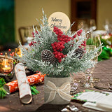 JIALEIXI 2PCS Small Christmas Tree,Tabletop Mini Xmas Tree,9" Artificial Little Potted for Christmas Decor,Suitable for Weddings, Holidays, Christmas and Other Festivals.(Red/Green)