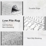 Moroccan Washable Runner Rug, Ivory Gray Entryway Runner Rug