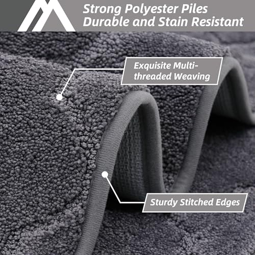 COSY HOMEER Soft Kitchen Floor Mats for in Front of Sink Super Absorbent Kitchen Rugs 20"x59" Non-Skid Standing Mat Washable,Polyester,Dark Grey