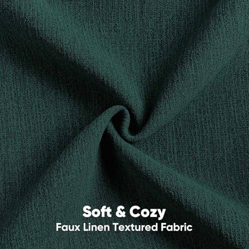 Pack of 2 Faux Linen Throw Pillow Covers 16x16 Inch,Teal