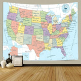 TOMOZ United State Map Tapestry, US Maps Tapestries for Kids Student, Educational Tapestry Wall Hanging for Classroom Bedroom Living Room Dorm Decor 60 x 51Inch