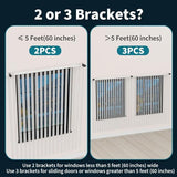 Over Blinds Curtain Rod Brackets for 1–2" Headrail Depth, Black 2PK | No Drill | Measure Before Ordering | Outside-Mount Blinds | Secure E-Clamp Grip