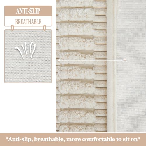 Sofa Armrest Cover Couch Arm Cover Arm Covers for Chair, Anti-Slip Couch Arm Protectors Sofa Arm Rest Covers (Cream White, 18x22x2pcs)
