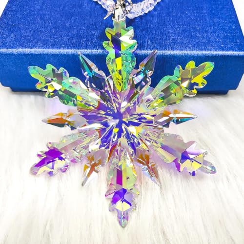Annual Edition Ornament 2026, Crystal Glass Snowflake Christmas Ornaments | Sparkly Crystal Star Ornaments For Christmas Tree, Elegant Cute Christmas Ornaments Gift For Women, Unique Xmas Ornament