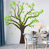 Amaonm Removable Cartoon Giant Brown Tree Wall Decals DIY Leaves Wall Sticker Peel and Stick Wall Decor for Nursery Kids Girls Nursery Room Bedroom Living Room Offices Kindergarten Decoration(Tree)