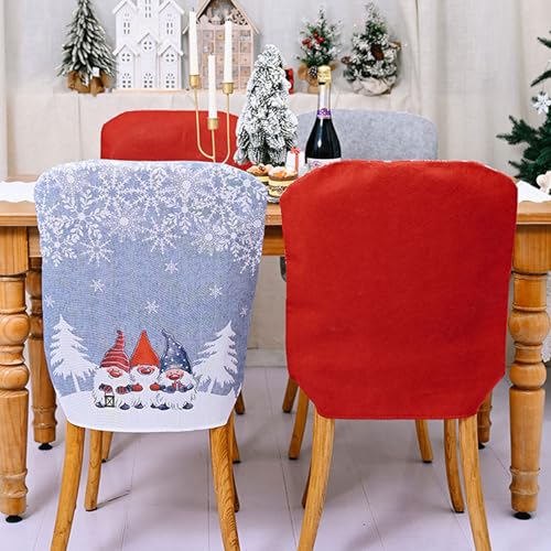 1/4Pcs Christmas Chair Back Covers Set Christmas Dining Chair Covers for Hotel Home Kitchen Christmas Party Decoration