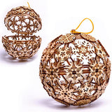 Wood Trick Christmas Ball 3D Wooden Puzzles for Adults to Build - Great Christmas Decor - Store Your Gifts - 5x4.7 in - Wooden Model Kits for Adults