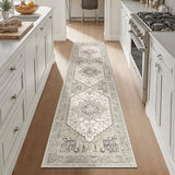 2x8 Boho Washable Kitchen Runner Rug with Non Slip Rubber Backing