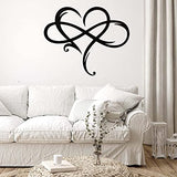 Infinity Heart Wall Decor, Unique Infinity Heart Metal Art Wall Decor Love Sign Steel Wall Plaques Bedroom Ornaments for Home Wedding Decor, Room Living Room Decoration (Black, 15.7x14inch)
