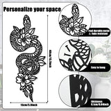 Shimeyao Snake Wall Art Gothic Metal Snake Bedroom Decor Floral Animal Hanging Decor Goth Wall Art Aesthetic Witchy Hanging Boho Decorations for Apartment Bedroom Bathroom