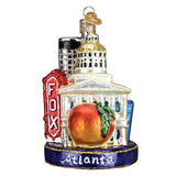 Old World Christmas Atlanta Cityscape Glass Blown Ornament for Christmas Tree, Handcrafted Holiday Decoration, Landmark Collection