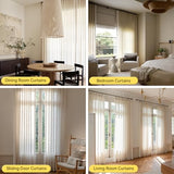 Liz Sheer Pinch Pleated Linen Curtains 90 Inches Long - Light Filtering Pleat Curtains for Living Room,Window Curtains for Bedroom, Luxury Pinch Pleated Drapes with Hooks, Natural, 2 Panels Set