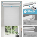 Boolegon No Drill No Tools Cellular Shades Top Down Bottom Up Honeycomb Blinds Blackout Cordless Window Blinds Easy to Install Cellular Shade for Windows,Blackout-White,34.5" W x 64" H..