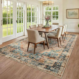 GarveeHome 6x9 Rugs for Living Room Washable Area Rug Green&Brown
