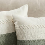 ZeeMart 2 Packs Cotton Boho Throw Pillow Covers 18x18 Inch Contrast Green, Soft Farmhouse Decorative Couch Pillow Cases Sage Green Cushion Covers for Sofa Bed Living Room Home Decor