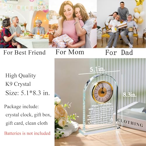 Movdyka 50th Birthday Gifts for Women Men - Crystal Clock Gifts Personalized 1976 50 Year Old Birthday Present for Her Him - Happy 50th Birthday Gifts Ideas for Mom Dad Unique